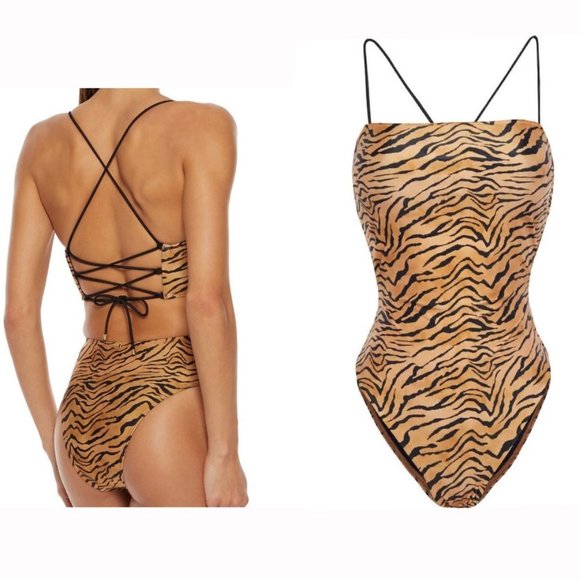 VIX paula hermanny suri tiger print swimsuit animal print bathing suit size m - Picture 12 of 16